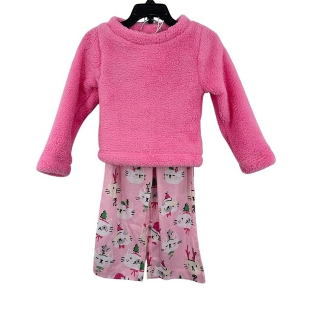 Munki Munki Girls‎ Pink Christmas Holiday Kitty Pajamas Set Size 2 Nordstrom NWT